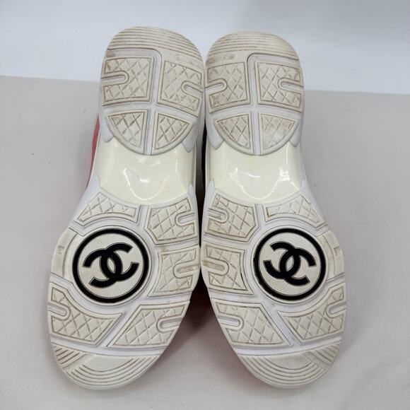 Chanel Pink Suede Calfskin & Nylon Sneakers G37137 Y55131 SIZE 46 US 13 MENS main image 6